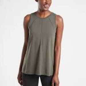 Athleta Foothill Seamless Tank, Mountain Olive Green, Size XS